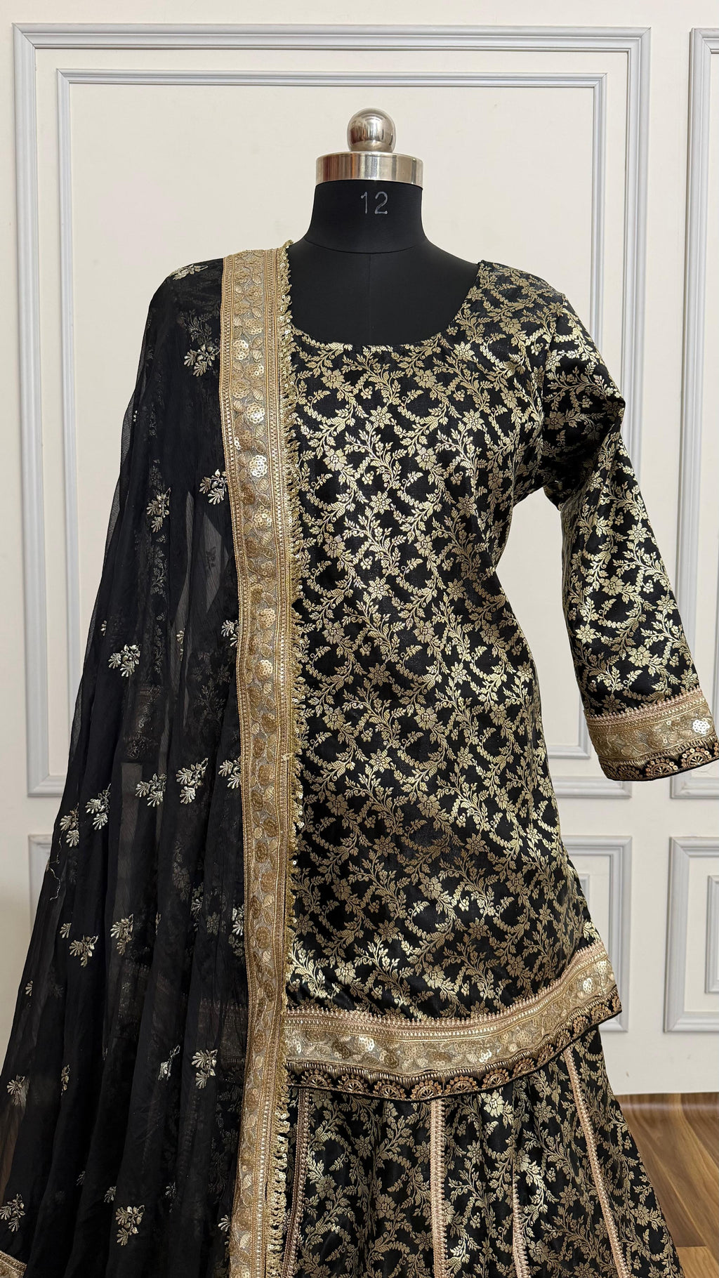 Z BLACK BANARASI LEHENGA