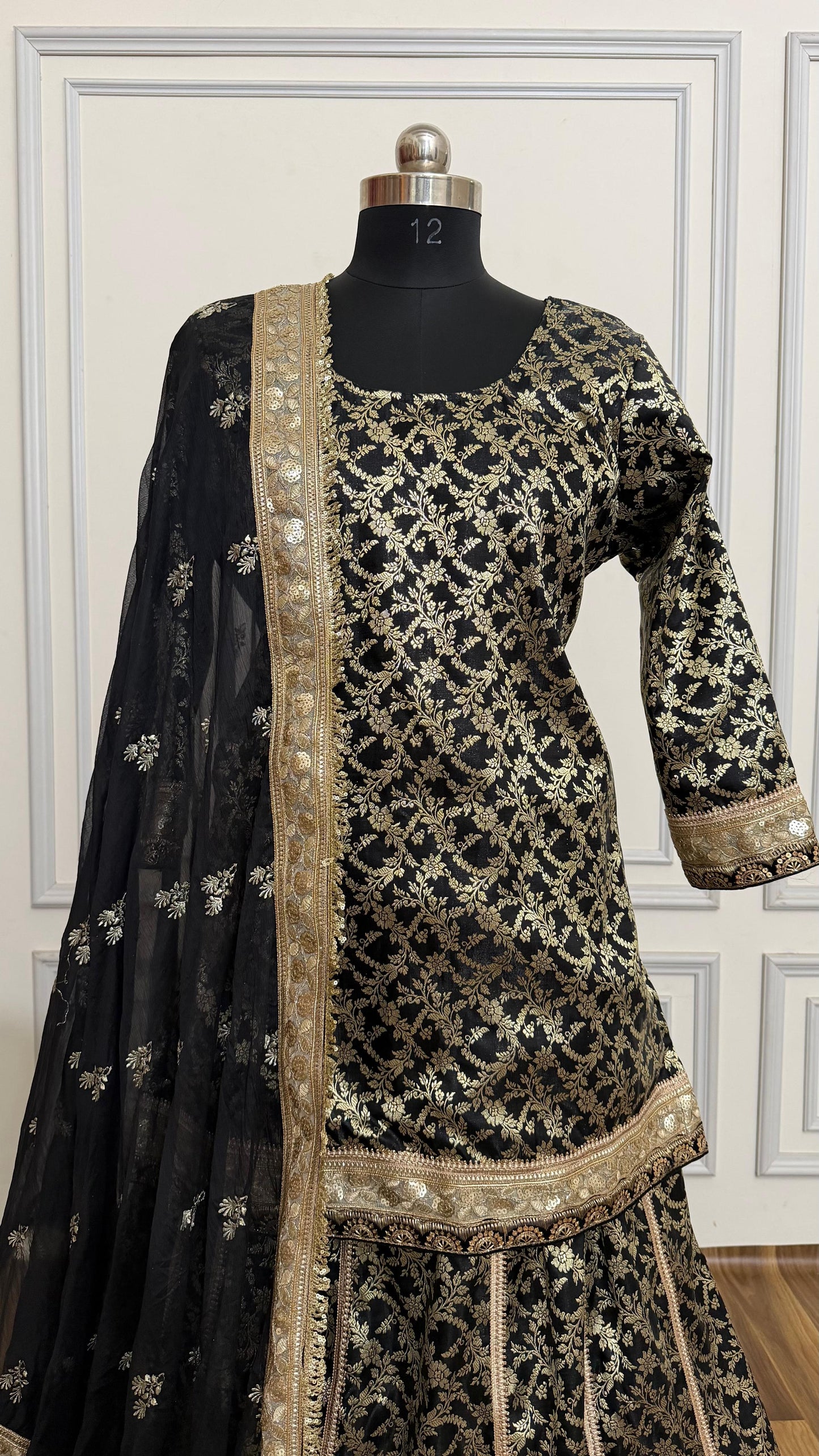 Z BLACK BANARASI LEHENGA