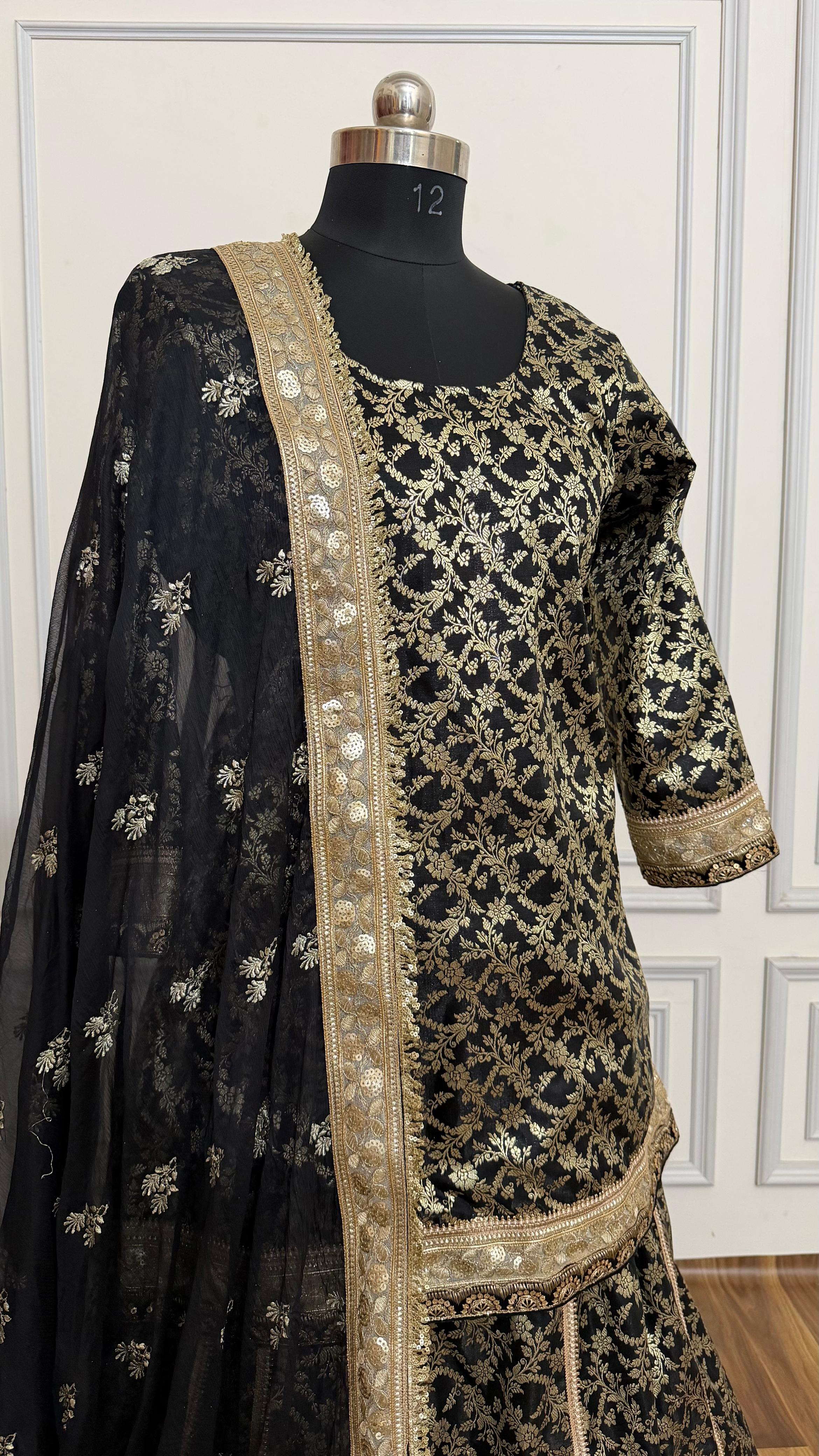 Z BLACK BANARASI LEHENGA
