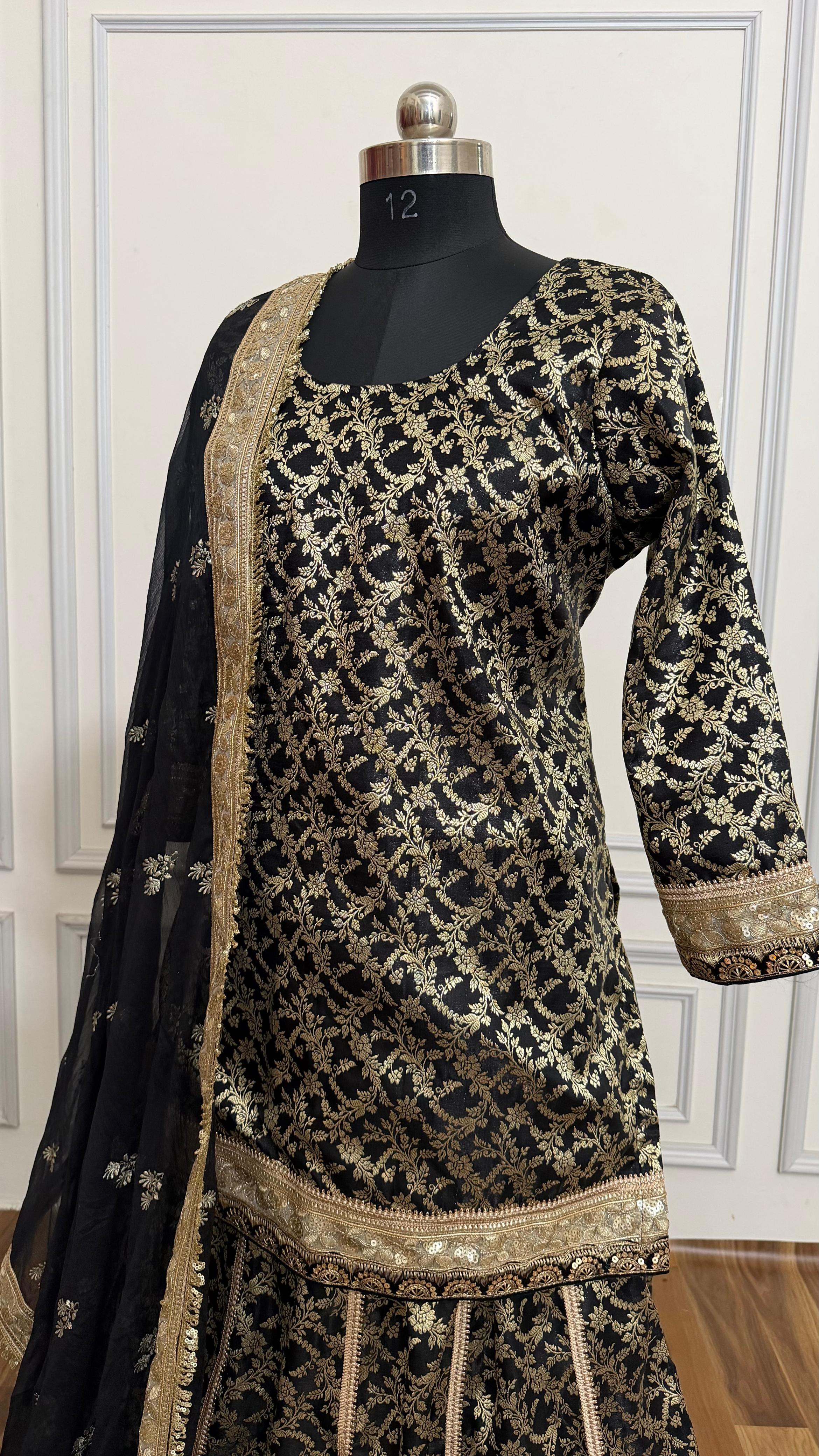 Z BLACK BANARASI LEHENGA