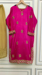 ITALIAN SATIN SILK BASED HAND WORK SUIT