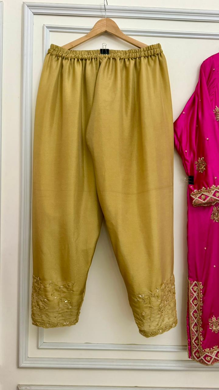 ITALIAN SATIN SILK BASED HAND WORK SUIT