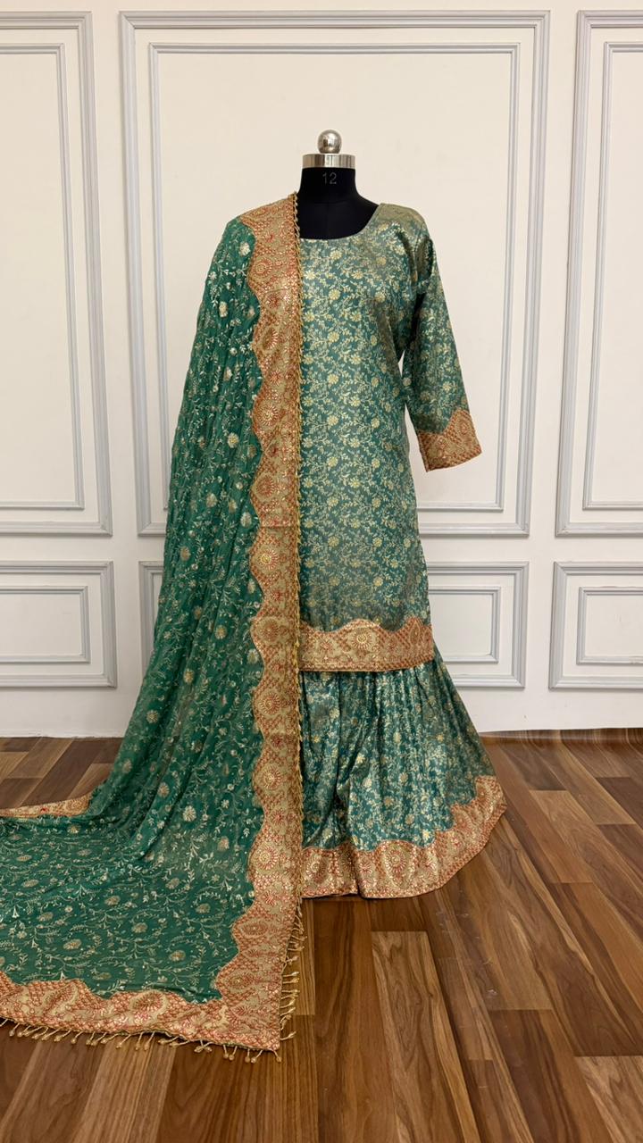 BANARASI GHARARA WITH HEAVY BOARDER