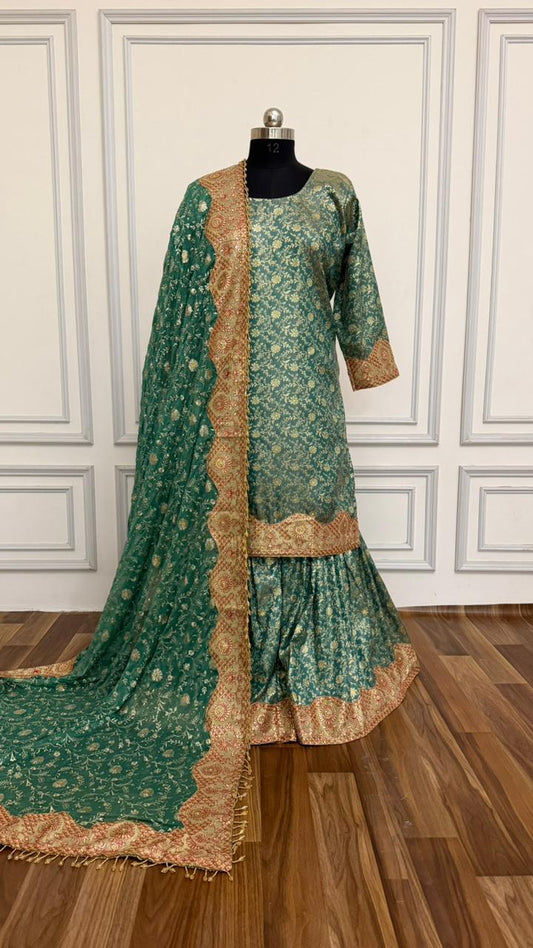 BANARASI GHARARA WITH HEAVY BOARDER