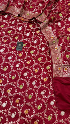 QUARDI COLOR DESIGN MAROON SHADE  PIECE SUIT