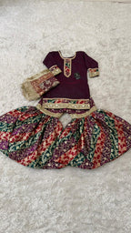MULTI STRIPE KIMKHAB GHARARA
