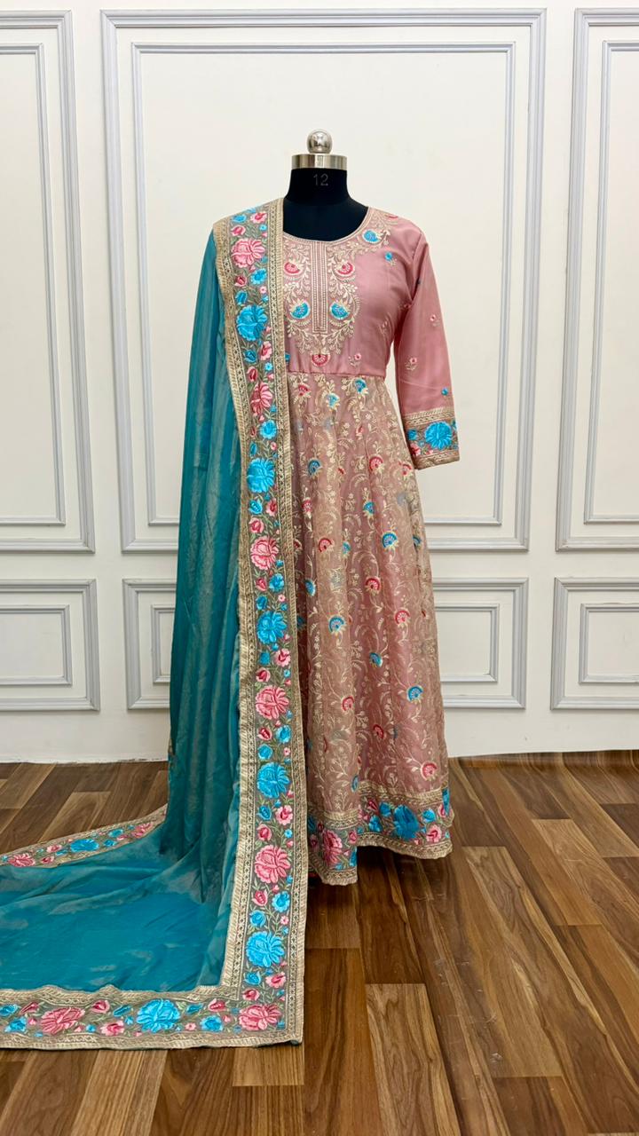 TRI MEENA EMBROIDED ANARKALI