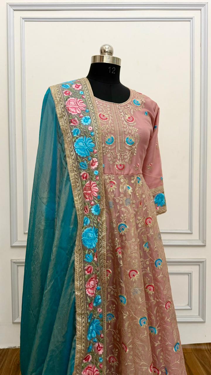 TRI MEENA EMBROIDED ANARKALI