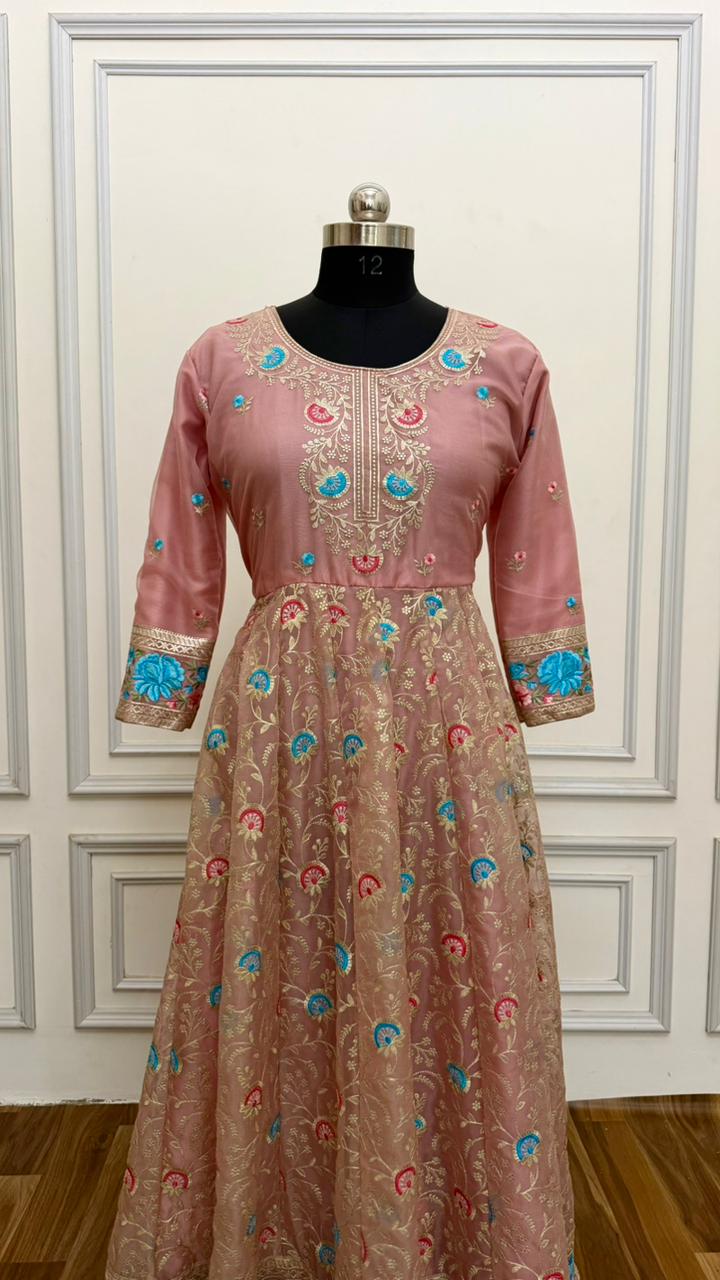 TRI MEENA EMBROIDED ANARKALI