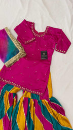 GOTA PATTI MULTI COLOR GHARARA WITH HAND WORK KURTI