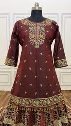 GREEN MEENEDAR COFFEE MAROON FARSHI