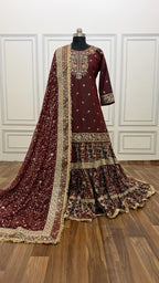 GREEN MEENEDAR COFFEE MAROON FARSHI
