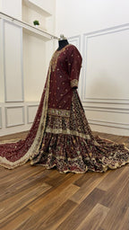GREEN MEENEDAR COFFEE MAROON FARSHI
