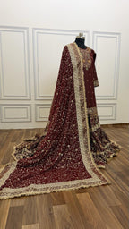 GREEN MEENEDAR COFFEE MAROON FARSHI