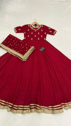 LIGHT MAROON HANDWORK ANARKALI