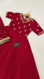 LIGHT MAROON HANDWORK ANARKALI