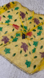 GREEN MAROON ORANGE FLORAL PAINTED DUPATTA