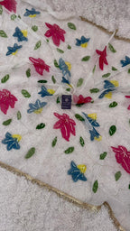 RED BLUE GREEN FLORAL PAINTED DUPATTA