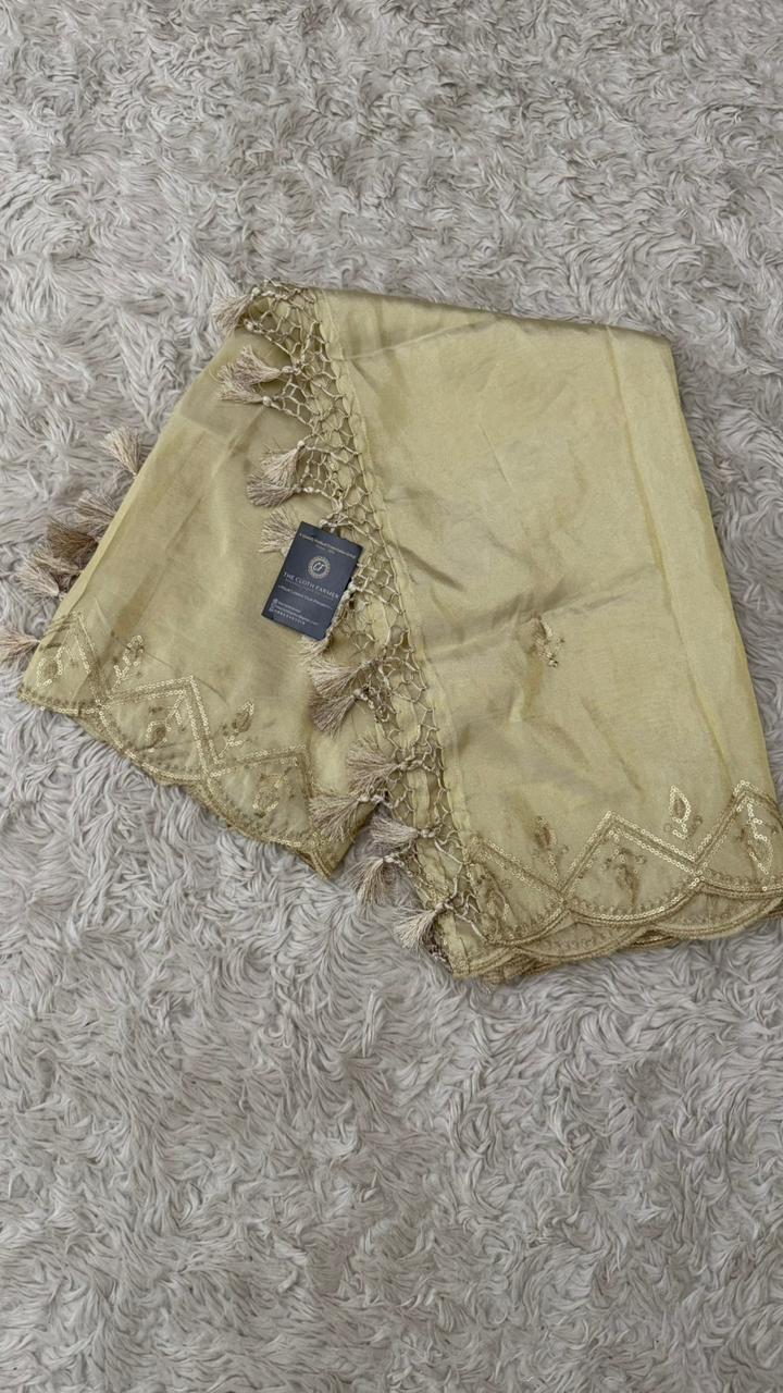 DYEBLE COSMO SILK DUPATTA WITH TUSSEL