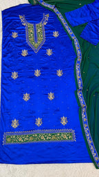 printest inspired royal blue and bottle green shade 3 piece suit