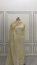 LIGHT YELLOW COTTON MUL 3 PIECE SUIT