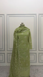 MEHENDI COTTON MUL 3 PIECE SUIT
