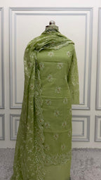 MEHENDI COTTON MUL 3 PIECE SUIT