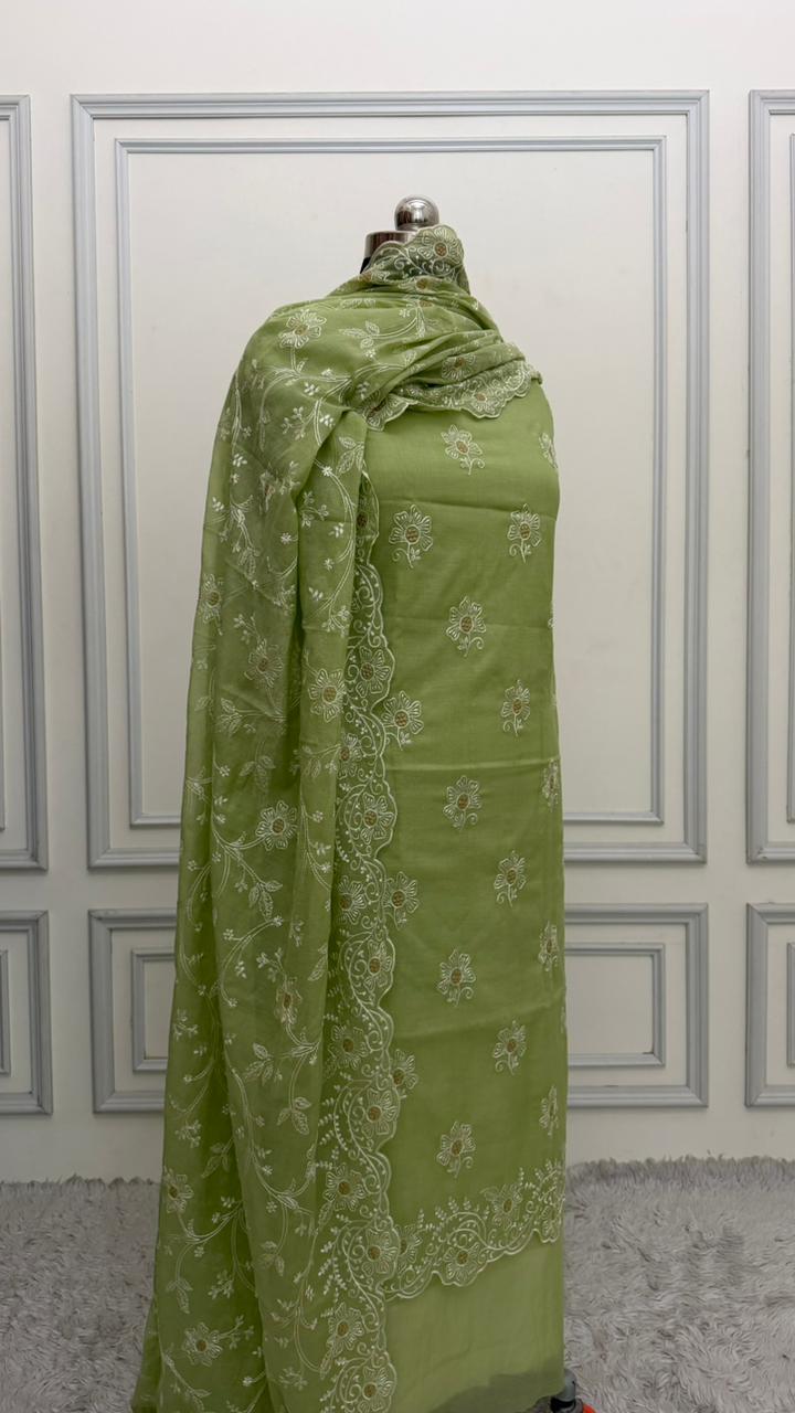 MEHENDI COTTON MUL 3 PIECE SUIT