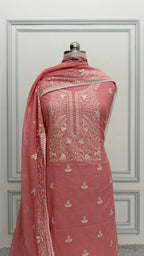 PASTLE PINK COTTON MUL 3 PIECE SUIT