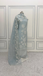 GREY COTTON MUL 3 PIECE SUIT