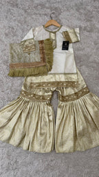 Off white kimkhab gharara for little princess