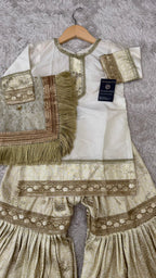 Off white kimkhab gharara for little princess