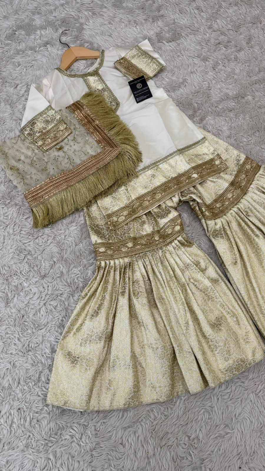 Off white kimkhab gharara for little princess