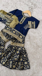 Patrick blue kimkhab gharara for little princess
