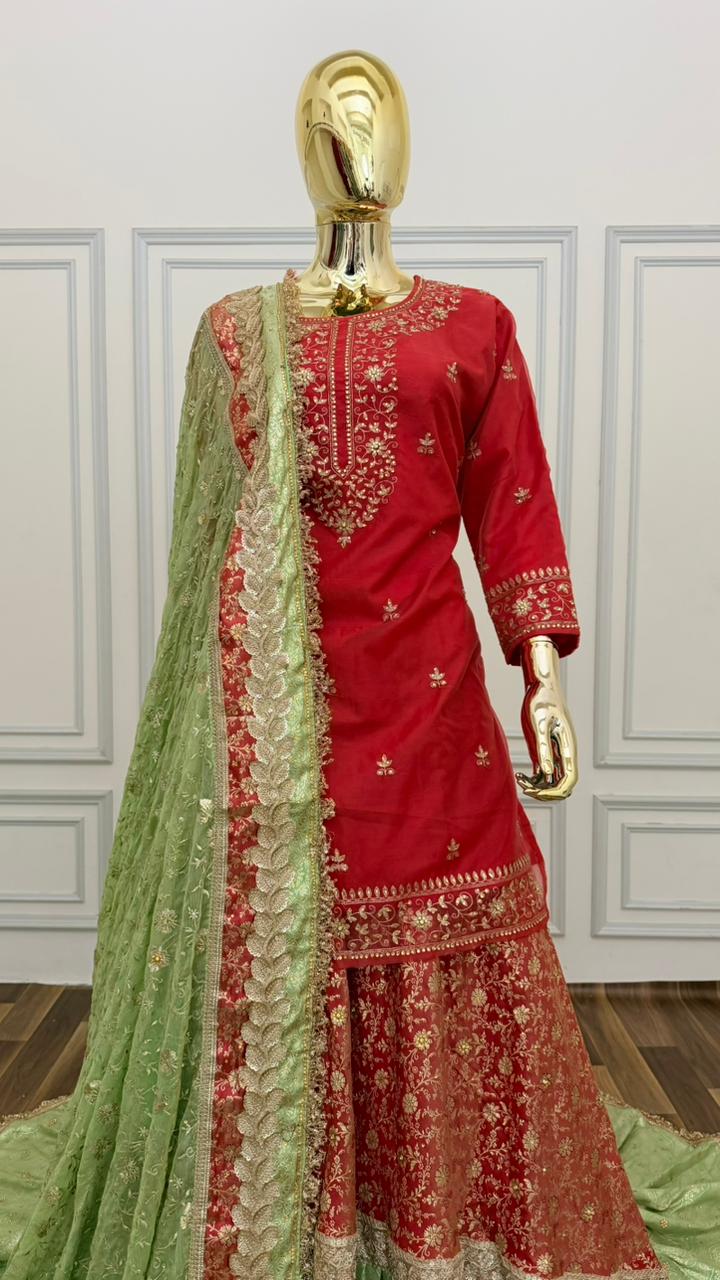 CONTRAST REDDISH PEACH FARSHI
