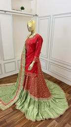 CONTRAST REDDISH PEACH FARSHI