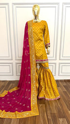 TUSCANY COLOR BOOTI MOTIF CONTRAST GHARARA