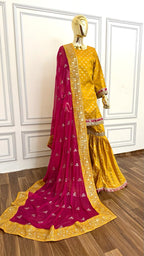 TUSCANY COLOR BOOTI MOTIF CONTRAST GHARARA