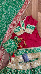 GREEN AND MARON CONTRAST GHARARA
