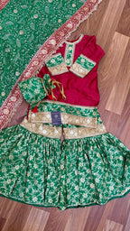 GREEN AND MARON CONTRAST GHARARA