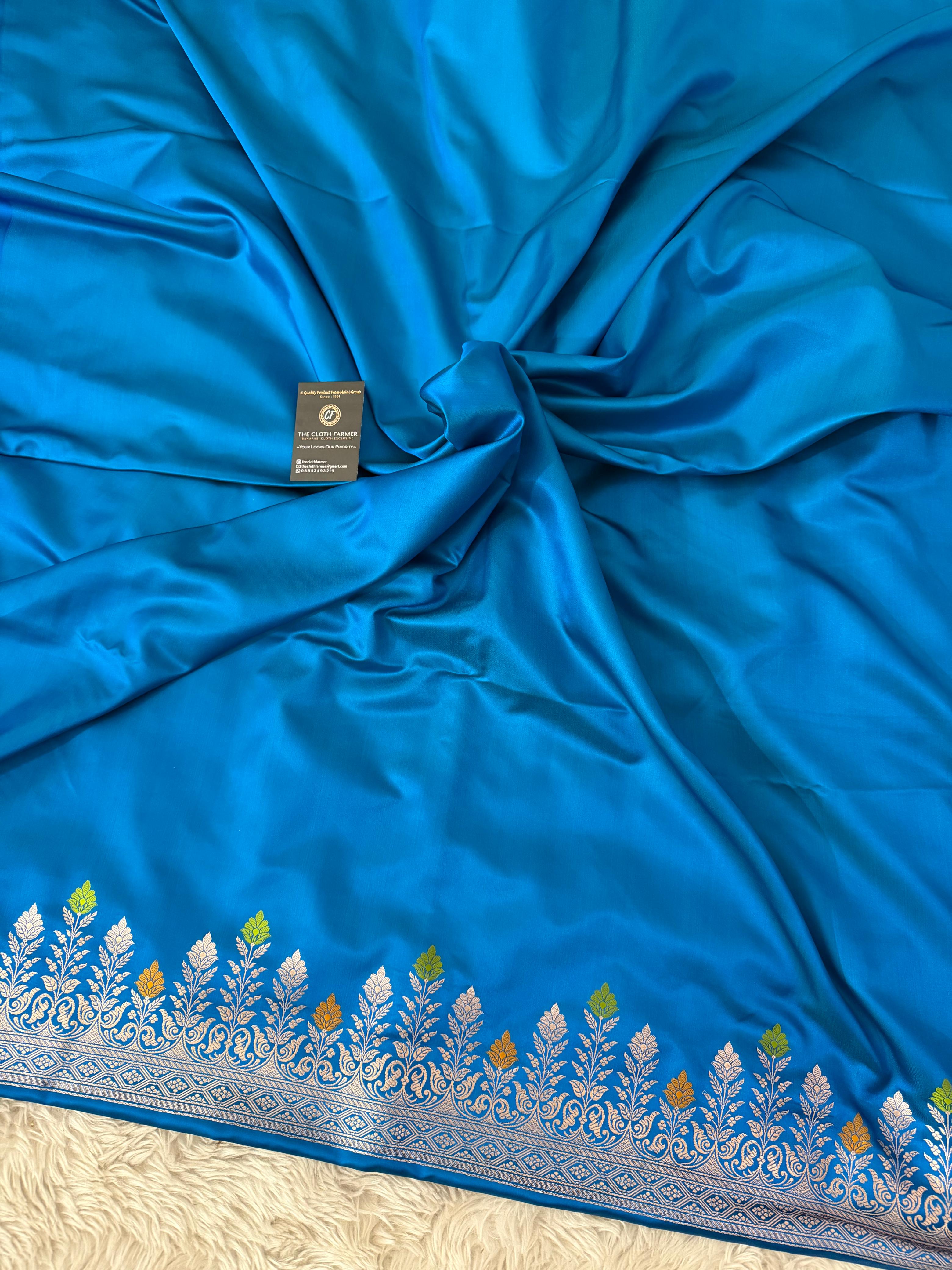 SKY BLUE MASHRU SILK 3 PIECE SUIT