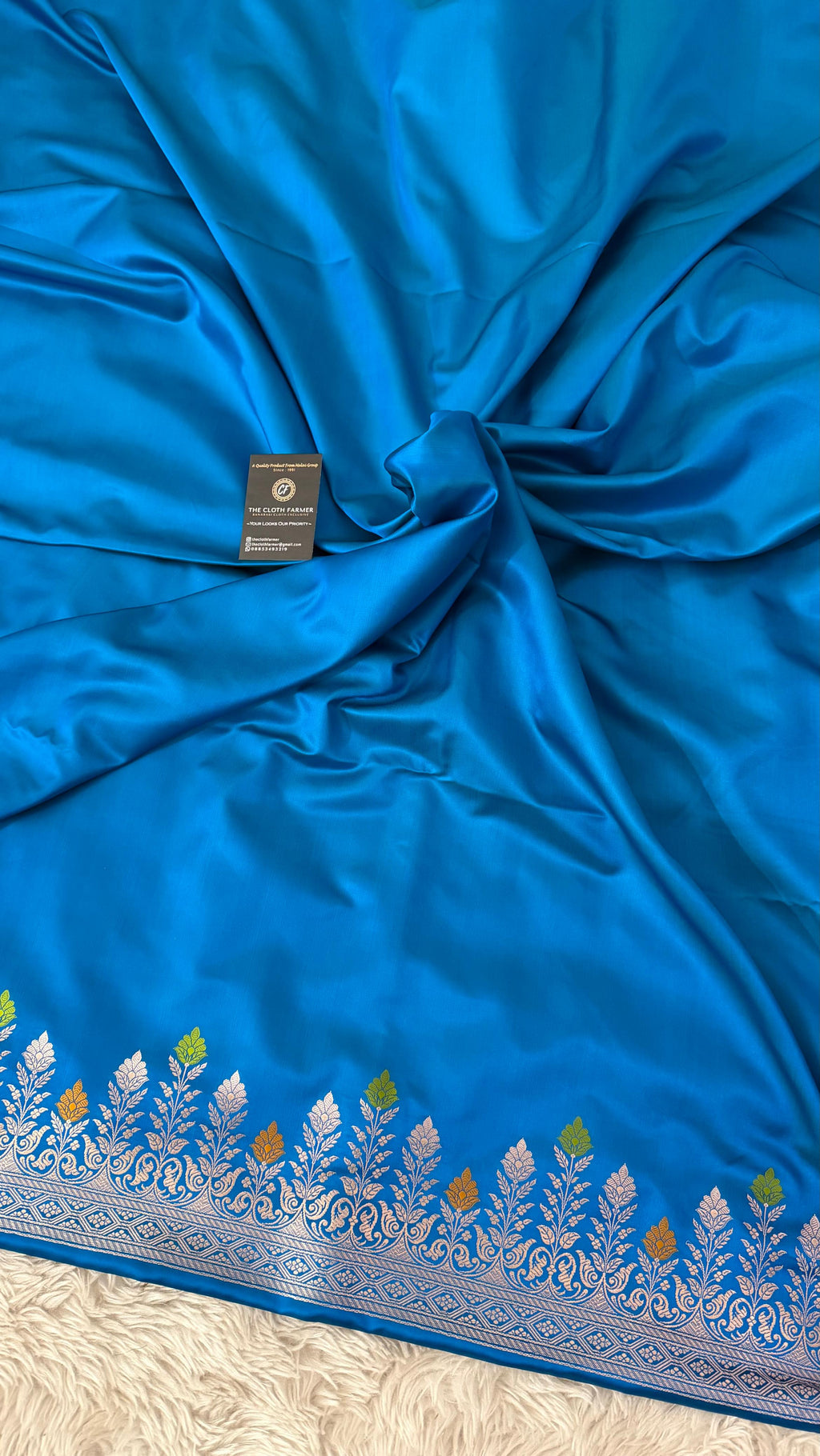 SKY BLUE MASHRU SILK 3 PIECE SUIT