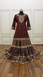 GREEN MEENEDAR COFFEE MAROON FARSHI