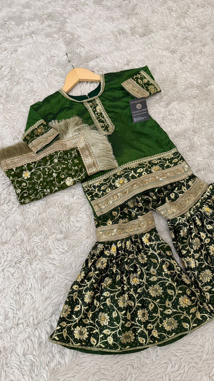 Mehendi kimkhab gharara for little princess