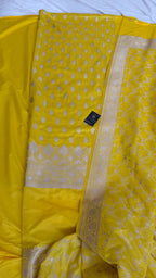 YELLOW COLOR MASHRU SILK 3 PIECE SUIT