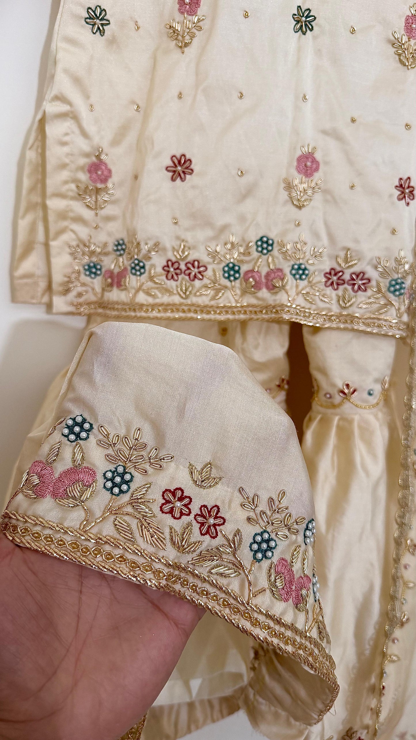 IVORY SHADE PURE ZARDOZI GHARARA