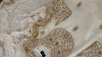 WHITE ITALIAN SHIMMER SILK BASED ZARDOZI GHARARA