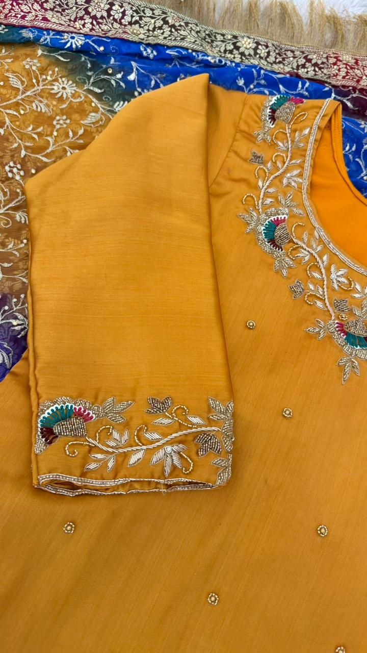 ZARDOZI KURTI MULTI KIMKHAB GHARARA