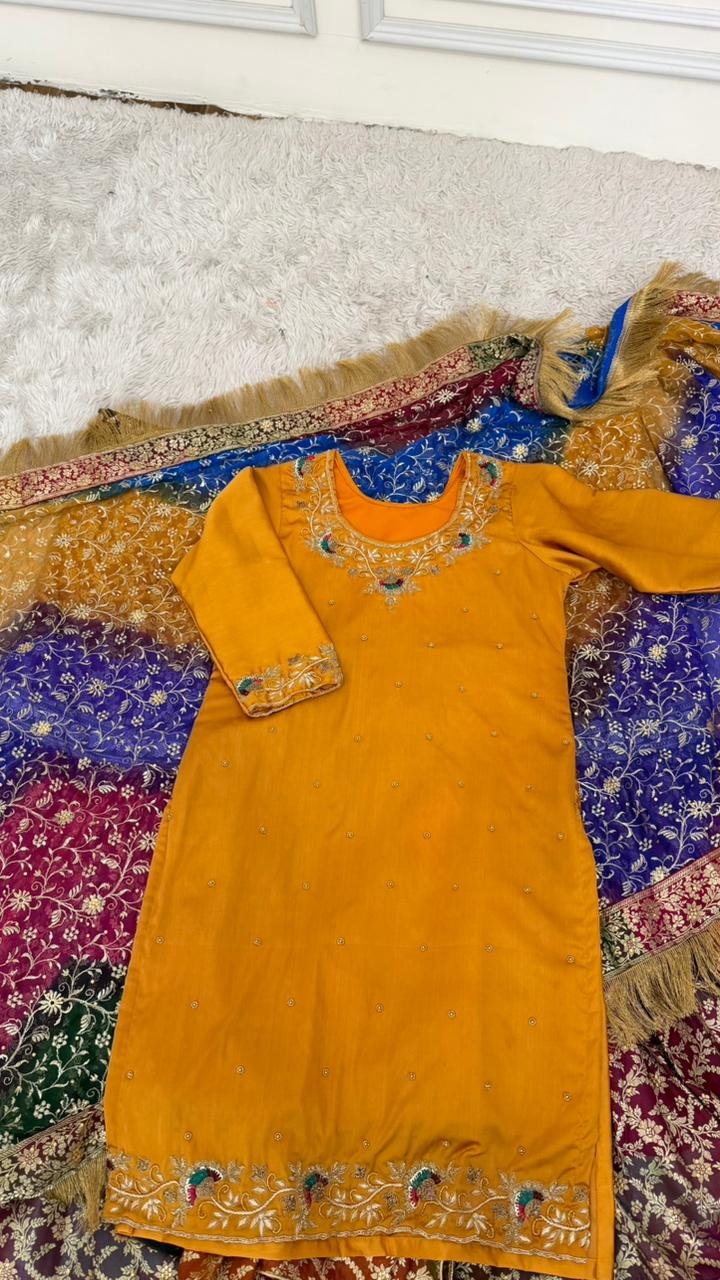 ZARDOZI KURTI MULTI KIMKHAB GHARARA