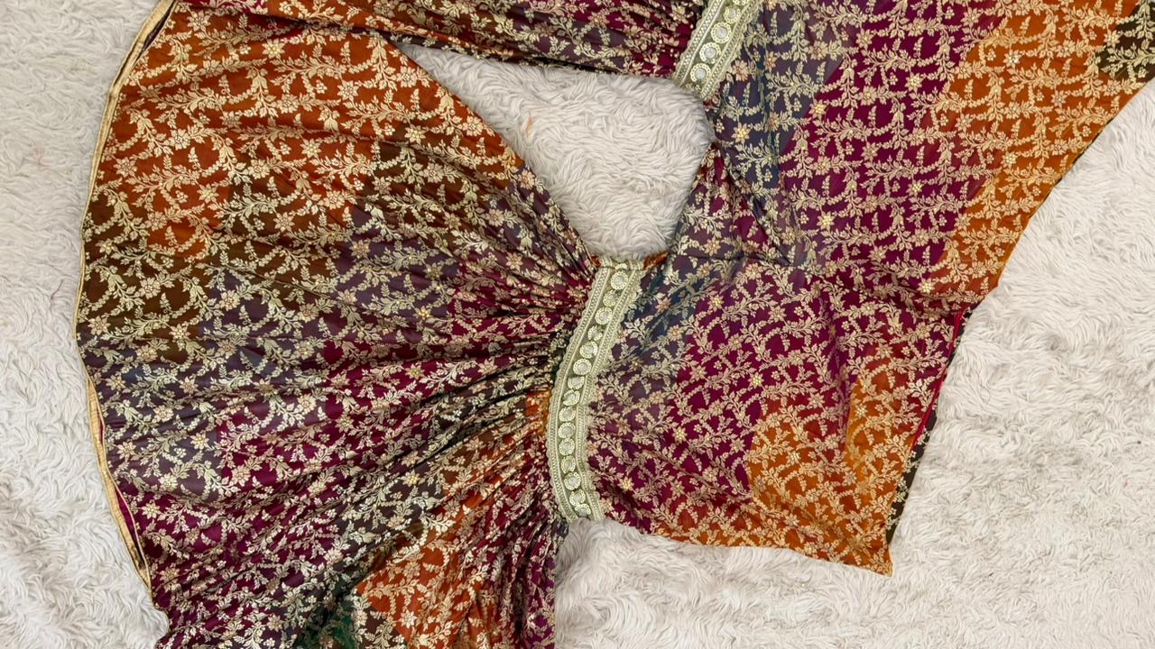 ZARDOZI KURTI MULTI KIMKHAB GHARARA